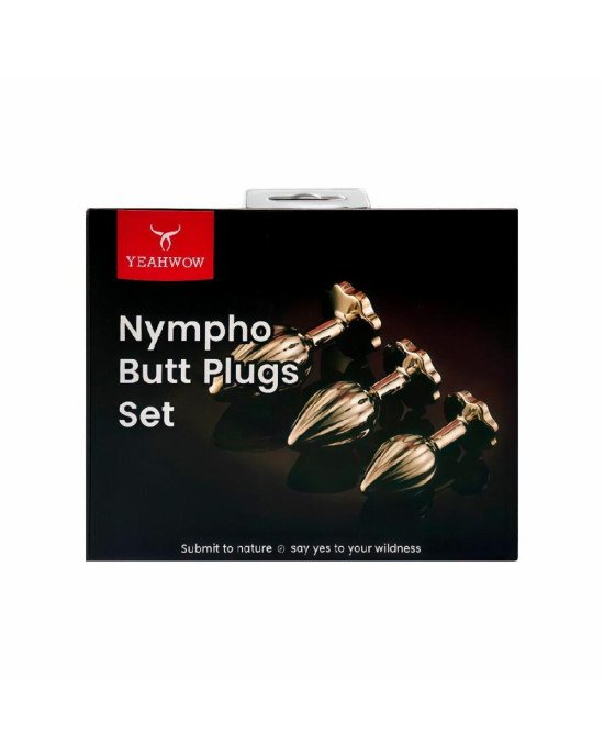 Набір анальних пробок LOCKINK YEAHWOW Nympho Butt Plug Set Набір анальних пробок LOCKINK YEAHWOW Nympho Butt Plug Set