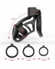 Клітка для пеніса LOCKINK SEVANDA Plastic Penis Chastity Cage, чорна, 3 кільця різних розмірів