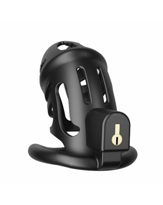 Клітка для пеніса LOCKINK SEVANDA Plastic Penis Chastity Cage, чорна, 3 кільця різних розмірів