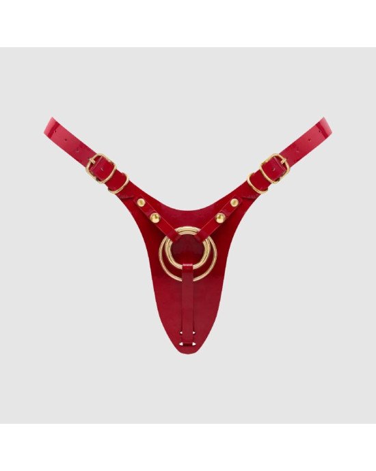 Трусики для страпона Strap-On-Me Leatherette Harness Fabulous - One Size - Red Glossy Трусики для страпона Strap-On-Me Leatherette Harness Fabulous - One Size - Red Glossy