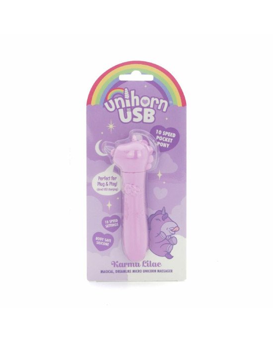 Вібратор-єдиноріжка Unihorn USB Bullet - Karma Lilac, віброкуля, USB-зарядка Вібратор-єдиноріжка Unihorn USB Bullet - Karma Lilac, віброкуля, USB-зарядка