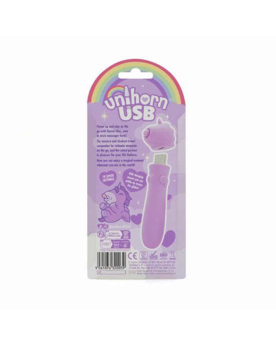 Вібратор-єдиноріжка Unihorn USB Bullet - Karma Lilac, віброкуля, USB-зарядка Вібратор-єдиноріжка Unihorn USB Bullet - Karma Lilac, віброкуля, USB-зарядка