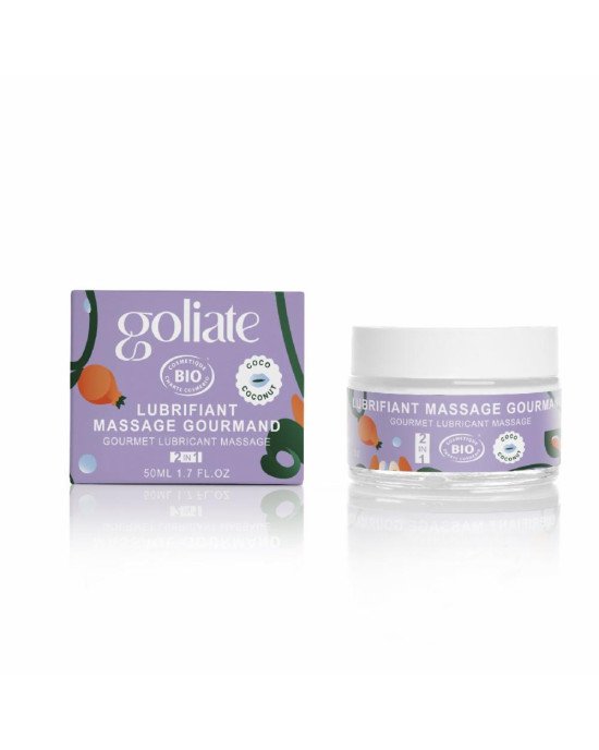 Масажна олія-лубрикант з ароматом та смаком кокоса Goliate Couple Gourmand Coco 50 мл Масажна олія-лубрикант з ароматом та смаком кокоса Goliate Couple Gourmand Coco 50 мл