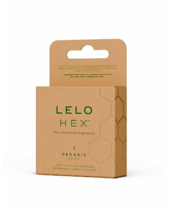 Презервативи LELO HEX Condoms Organic 3 Pack, тонкі та суперміцні Презервативи LELO HEX Condoms Organic 3 Pack, тонкі та суперміцні