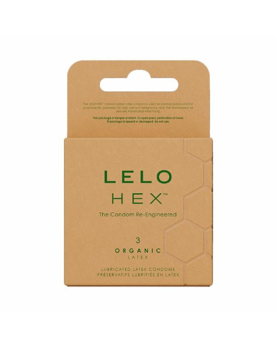 Презервативи LELO HEX Condoms Organic 3 Pack, тонкі та суперміцні Презервативи LELO HEX Condoms Organic 3 Pack, тонкі та суперміцні