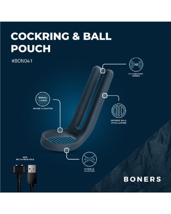 Ерекційне кільце Boners Cockring & Ball Stimulator Ерекційне кільце Boners Cockring & Ball Stimulator