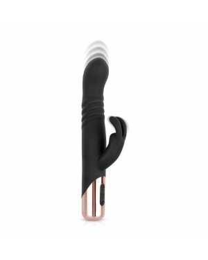 Вібратор-кролик Rosy Gold - Rabbit Vibrator with thrusting function - Black