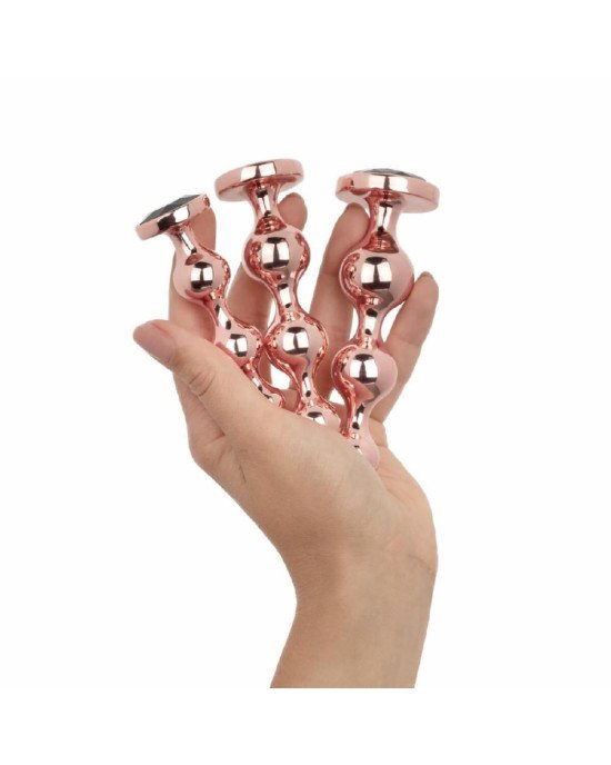 Набір анальних іграшок Rosy Gold - Metal Butt Plug Set 3 Pieces Набір анальних іграшок Rosy Gold - Metal Butt Plug Set 3 Pieces