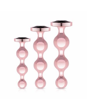 Набір анальних іграшок Rosy Gold - Metal Butt Plug Set 3 Pieces
