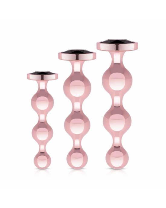 Набір анальних іграшок Rosy Gold - Metal Butt Plug Set 3 Pieces Набір анальних іграшок Rosy Gold - Metal Butt Plug Set 3 Pieces