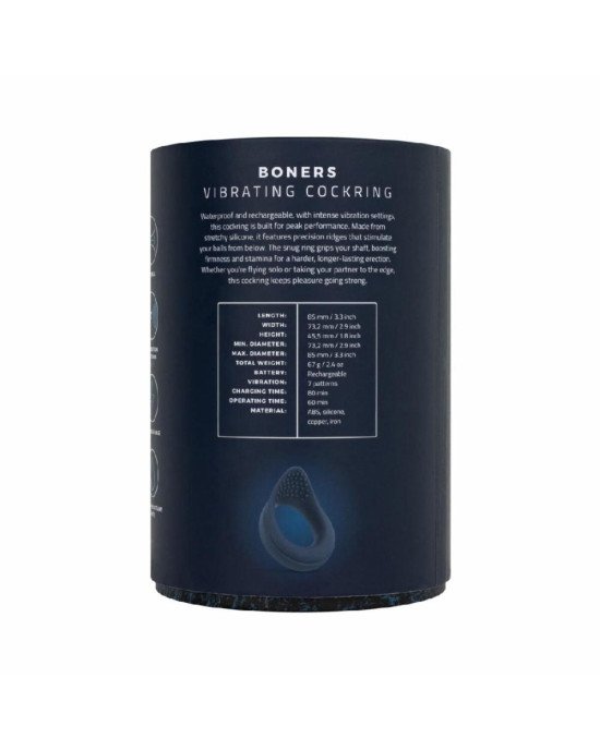 Ерекційне кільце Boners Vibrating Cock Ring with Perineum Stimulation Ерекційне кільце Boners Vibrating Cock Ring with Perineum Stimulation