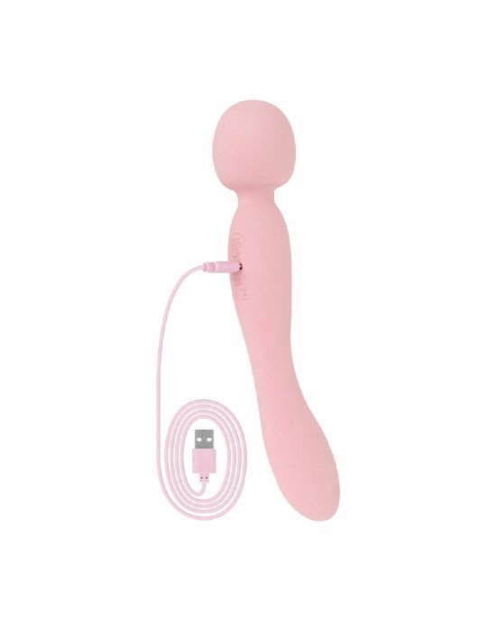 Вібромасажер Good Vibes Only - SIMI Double-Sided Wand Vibrator Soft Silicone - Pink