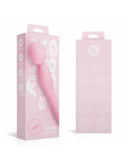 Вібромасажер Good Vibes Only - SIMI Double-Sided Wand Vibrator Soft Silicone - Pink