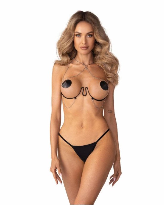 Прикраса на тіло Obsessive Lustique Black harness bra S/M/L Прикраса на тіло Obsessive Lustique Black harness bra S/M/L
