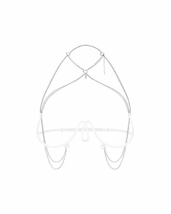 Прикраса на тіло Obsessive Lustique White harness bra S/M/L Прикраса на тіло Obsessive Lustique White harness bra S/M/L
