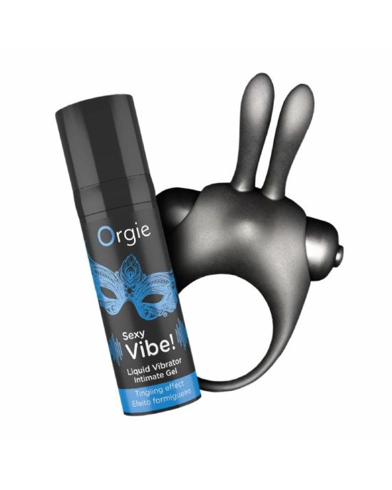 Набір Orgie Vibe Bunny: рідкий вібратор та ерекційне віброкільце