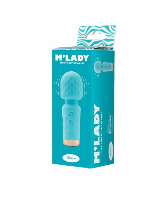 Вібромасажер M’Lady Mini Vibrating Wand Teal Вібромасажер M’Lady Mini Vibrating Wand Teal