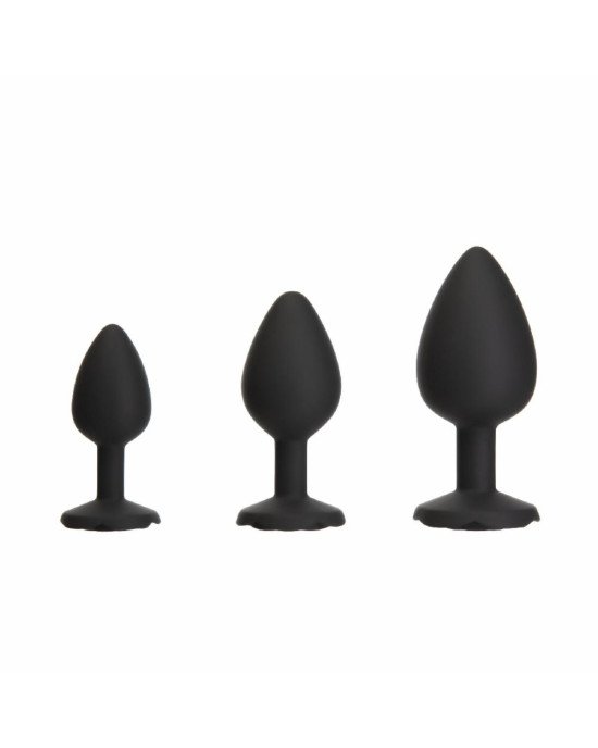 Набір силіконових анальних пробок BMS Roses Til’ Dawn Silicone Anal Plug Kit Starter Kit Black