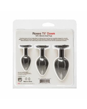 Набір силіконових анальних пробок BMS Roses Til’ Dawn Silicone Anal Plug Kit Starter Kit Black Набір силіконових анальних пробок BMS Roses Til’ Dawn Silicone Anal Plug Kit Starter Kit Black