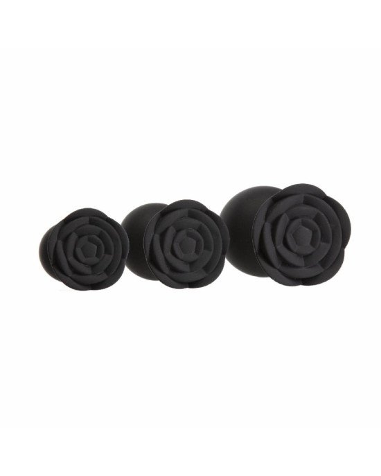 Набір силіконових анальних пробок BMS Roses Til’ Dawn Silicone Anal Plug Kit Starter Kit Black