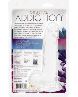 Прозорий фалоімітатор на присосці ADDICTION — Clear Dildo with Balls 8″, віброкуля в подарунок Прозорий фалоімітатор на присосці ADDICTION — Clear Dildo with Balls 8″, віброкуля в подарунок