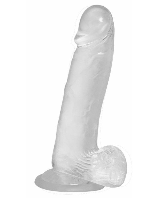 Прозорий фалоімітатор на присосці ADDICTION — Clear Dildo with Balls 8″, віброкуля в подарунок Прозорий фалоімітатор на присосці ADDICTION — Clear Dildo with Balls 8″, віброкуля в подарунок