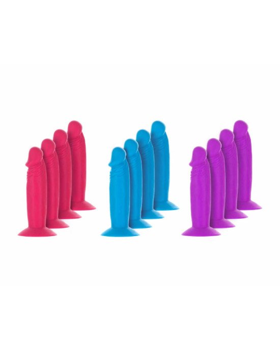 Набір фалоімітаторів ADDICTION Silly Willy 3.3” Silicone Dildo, 3 кольори, 12 шт Набір фалоімітаторів ADDICTION Silly Willy 3.3” Silicone Dildo, 3 кольори, 12 шт