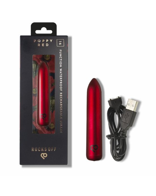 Віброкуля Rocks Off Bullet Poppy Red 16 Settings