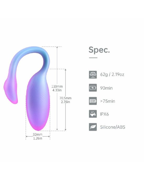 Смарт-віброяйце Magic Motion Flamingo Max Blue 2 в 1: віброяйце та тренажер Кегеля, 10 режимів Смарт-віброяйце Magic Motion Flamingo Max Blue 2 в 1: віброяйце та тренажер Кегеля, 10 режимів