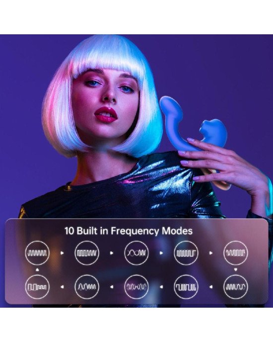 Смарт-вібратор Magic Motion Ponder Blue, подвійна стимуляція, віброяйце+язичок для клітора Смарт-вібратор Magic Motion Ponder Blue, подвійна стимуляція, віброяйце+язичок для клітора