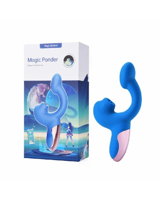 Смарт-вібратор Magic Motion Ponder Blue, подвійна стимуляція, віброяйце+язичок для клітора Смарт-вібратор Magic Motion Ponder Blue, подвійна стимуляція, віброяйце+язичок для клітора