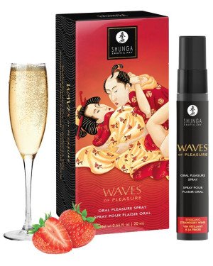 Спрей для посилення слиновиділення Shunga Waves of Pleasure Strawberry Sparkling Wine