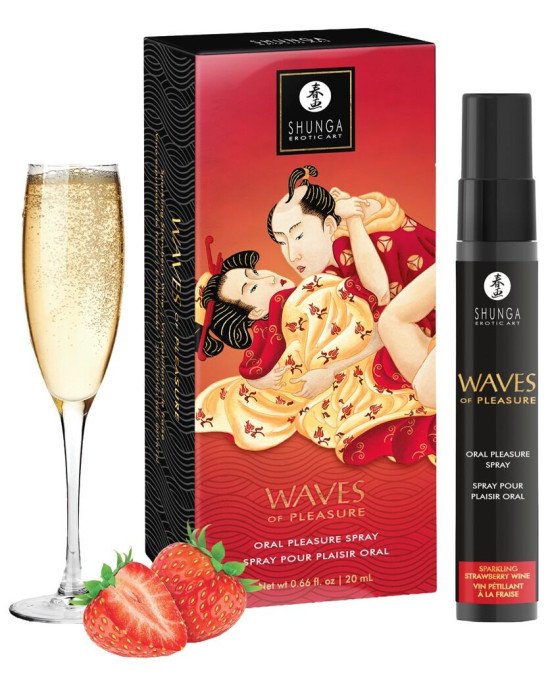 Спрей для посилення слиновиділення Shunga Waves of Pleasure Strawberry Sparkling Wine Спрей для посилення слиновиділення Shunga Waves of Pleasure Strawberry Sparkling Wine