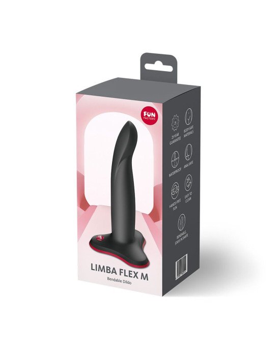 Фалоімітатор Fun Factory LIMBA FLEX M Black, гнучкий, з ефектом пам’яті, підходить для точки G