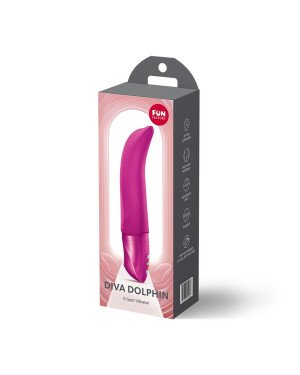 Вібратор Fun Factory Diva Dolphin Magenta, 10 режимів роботи, на батарейках Вібратор Fun Factory Diva Dolphin Magenta, 10 режимів роботи, на батарейках
