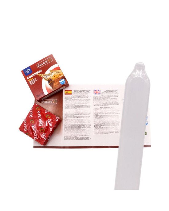 Презервативи Recare Cola Dotted&Ribbed Condoms 3 шт, з пухирцями та ребрами, аромат: Кола Презервативи Recare Cola Dotted&Ribbed Condoms 3 шт, з пухирцями та ребрами, аромат: Кола