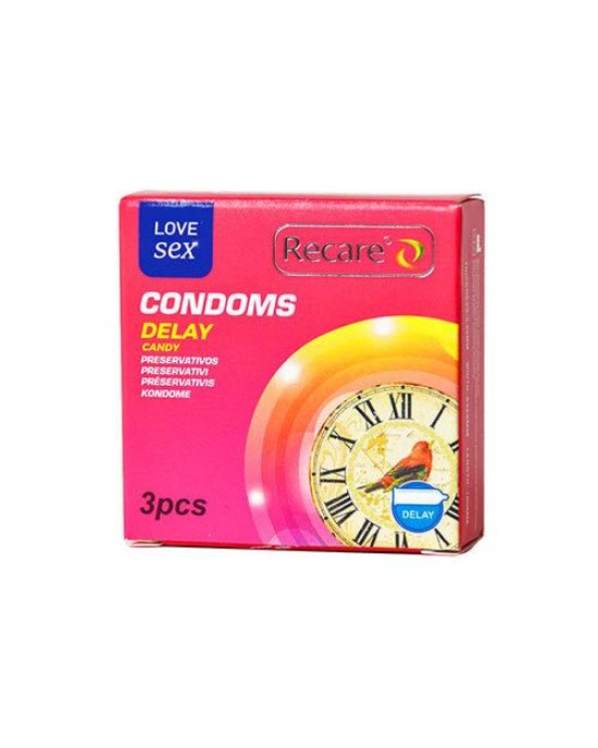 Презервативи Recare Delay Candy Condoms 3 шт, пролонгувальний ефект, цукерковий аромат Презервативи Recare Delay Candy Condoms 3 шт, пролонгувальний ефект, цукерковий аромат