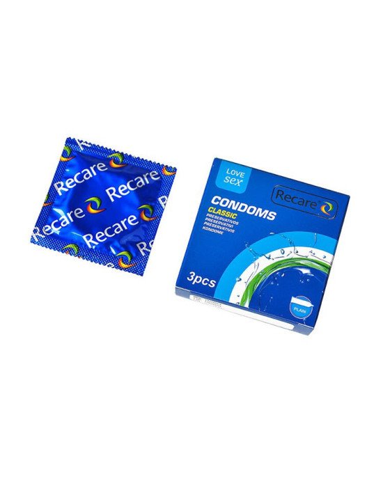 Презервативи Recare Classic Condoms 3 шт, класичні Презервативи Recare Classic Condoms 3 шт, класичні