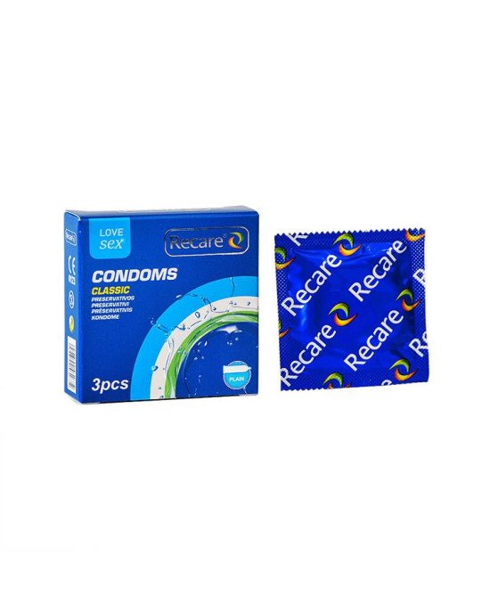Презервативи Recare Classic Condoms 3 шт, класичні Презервативи Recare Classic Condoms 3 шт, класичні
