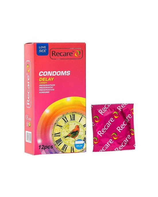 Презервативи Recare Delay Candy Condoms 12 шт, пролонгувальний ефект, цукерковий аромат Презервативи Recare Delay Candy Condoms 12 шт, пролонгувальний ефект, цукерковий аромат
