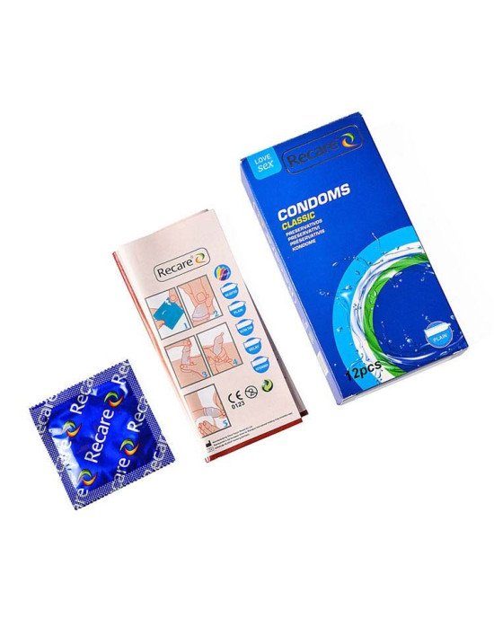 Презервативи Recare Classic Condoms 12 шт, класичні Презервативи Recare Classic Condoms 12 шт, класичні