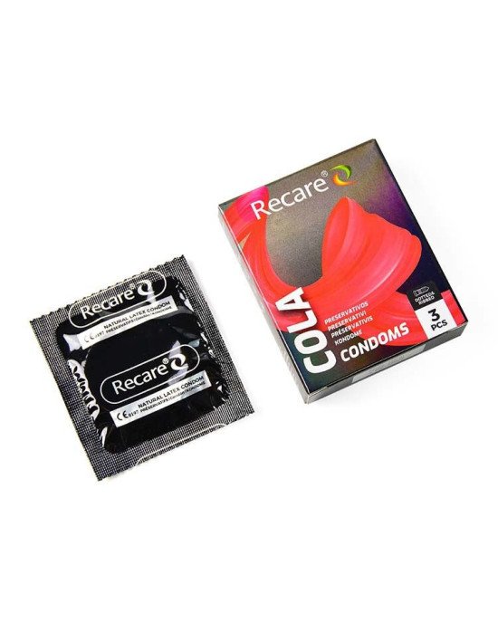 Презервативи Holographic Recare Cola Dotted&Ribbed Condoms 3 шт, з пухирцями і ребрами, аромат: Кола Презервативи Holographic Recare Cola Dotted&Ribbed Condoms 3 шт, з пухирцями і ребрами, аромат: Кола