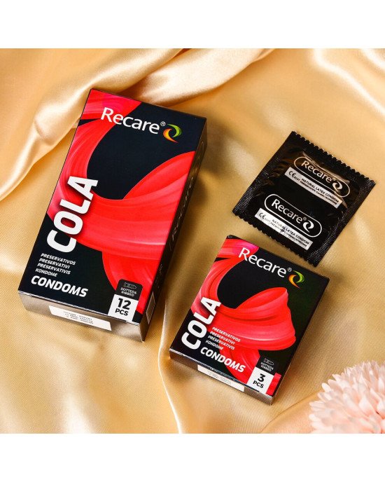 Презервативи Holographic Recare Cola Dotted&Ribbed Condoms 3 шт, з пухирцями і ребрами, аромат: Кола Презервативи Holographic Recare Cola Dotted&Ribbed Condoms 3 шт, з пухирцями і ребрами, аромат: Кола