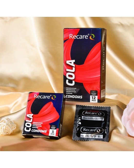 Презервативи Holographic Recare Cola Dotted&Ribbed Condoms 3 шт, з пухирцями і ребрами, аромат: Кола Презервативи Holographic Recare Cola Dotted&Ribbed Condoms 3 шт, з пухирцями і ребрами, аромат: Кола