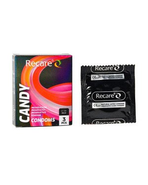 Презервативи Holographic Recare Delay Candy Condoms 3 шт, пролонгувальний ефект, цукерковий аромат