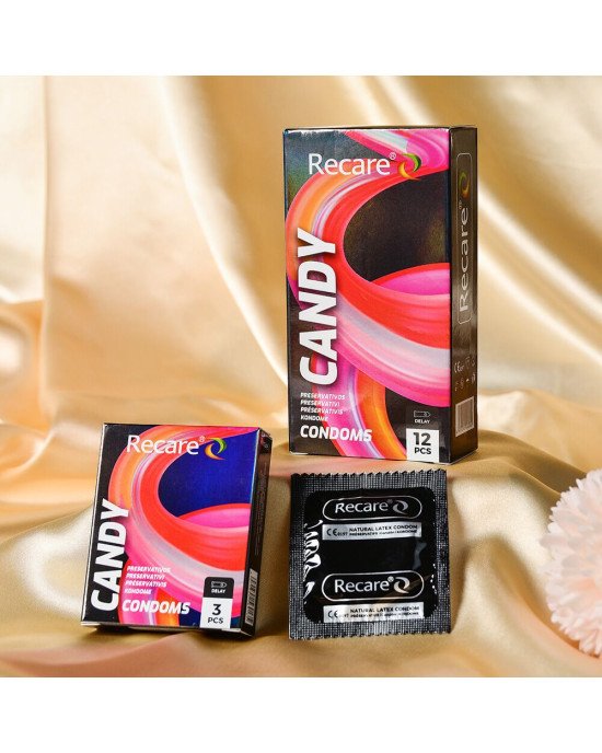 Презервативи Holographic Recare Delay Candy Condoms 3 шт, пролонгувальний ефект, цукерковий аромат Презервативи Holographic Recare Delay Candy Condoms 3 шт, пролонгувальний ефект, цукерковий аромат
