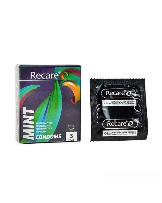 Презервативи Holographic Recare Ultra Thin Mint Condoms 3шт, ультратонкі, аромат: м'ята Презервативи Holographic Recare Ultra Thin Mint Condoms 3шт, ультратонкі, аромат: м'ята