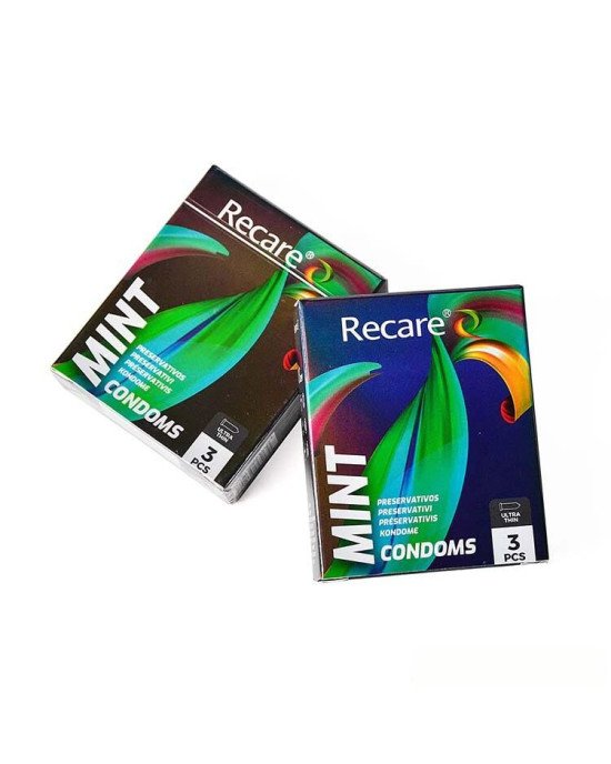 Презервативи Holographic Recare Ultra Thin Mint Condoms 3шт, ультратонкі, аромат: м'ята Презервативи Holographic Recare Ultra Thin Mint Condoms 3шт, ультратонкі, аромат: м'ята