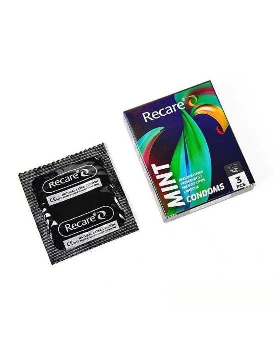 Презервативи Holographic Recare Ultra Thin Mint Condoms 3шт, ультратонкі, аромат: м'ята Презервативи Holographic Recare Ultra Thin Mint Condoms 3шт, ультратонкі, аромат: м'ята