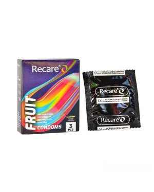 Презервативи Holographic Recare Fruit Flavour Condoms 3 шт, аромати: м'ята, банан, полуниця